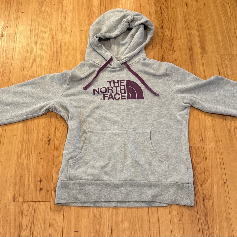 The North Face Hoodie Womens Gray Long Sleeves Hooded Sweatshirt sz Medium